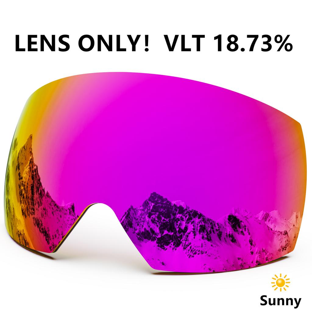 Maxjuli Ski Goggles Lens Only Winter Snow Sports with Anti-fog for Men Women Youth Skiing Skating mask ONLY LENS FOR M6