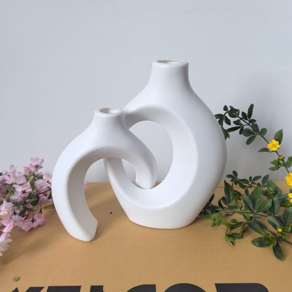 2 pieces/pair Removable Imitation Ceramic Vase Minimalist Vase Set Flower Vases Office