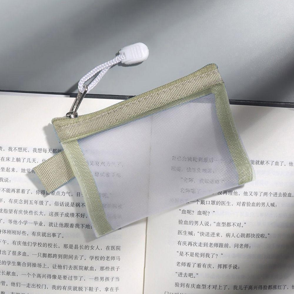 Change Storage Bag Mesh Zipper Bag Cosmetic Bag Small Item Bag Clear Mesh Bag Card Bag Data Cable Storage Bag