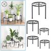 5 Pcs Flowerpot Stands Hollow Great Load Bearing Anti-rust Carbon Steel Stable Plant Holder Indoor Outdoor Home Courtyard Potted Plant Display Rack