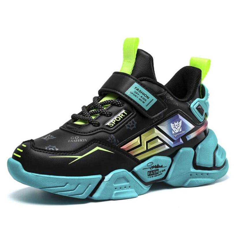 Fashion Kids Sport Shoes Boys Chunky Sneakers Lightweight Children Casual Running Shoes Pu Leather Tenis Sneakers For Girls
