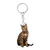 Cat Keychain Double Sided 2D Flat Acrylic Pet Hanging Decoration Lifelike Cat Keyring Accessories for Car Mirror Window Backpacks