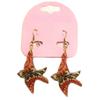 [R4289] - Handmade 'Mistinguette' Earrings, Red Beige (dove) - 40x30mm