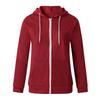 2021 Cross-Border Autumn/Winter Solid Color Hooded Zip-Up Sweatshirt with Drawstring and Pockets