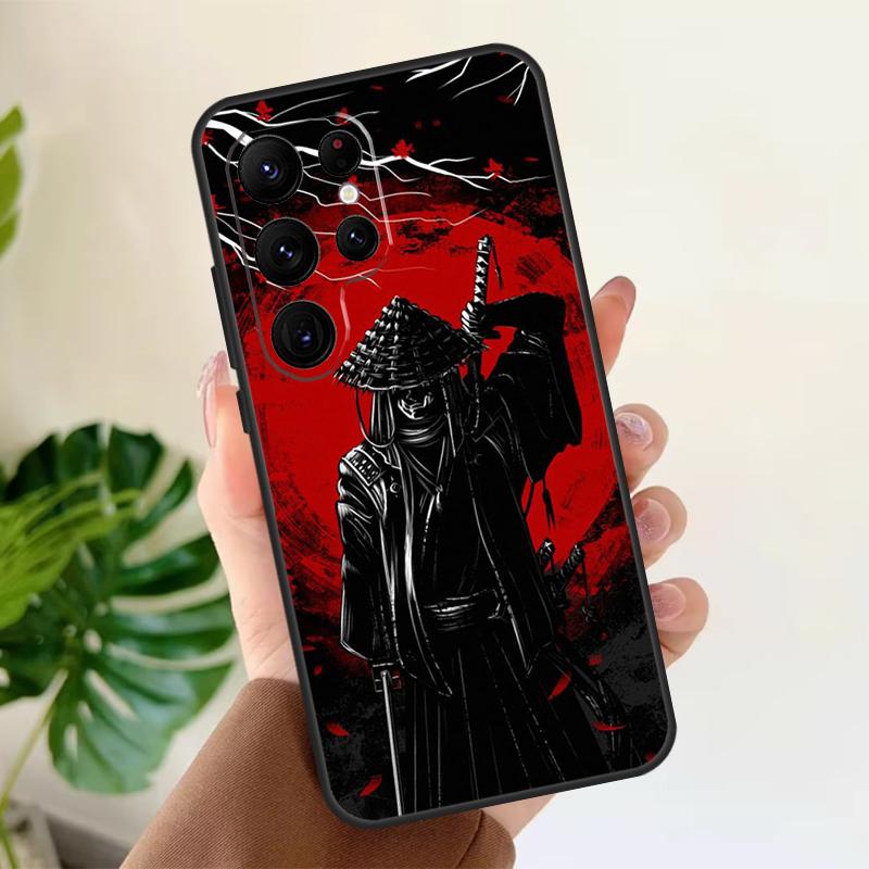 Japan Ninja Samurai Red Sun Soft Case For Samsung Galaxy S21 S22 S23 S24 S25 Ultra S9 S10 Plus S20 FE S24 FE Phone Cover