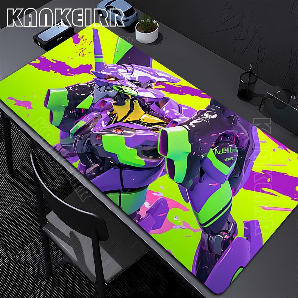 Anime Evangelions Mouse Pad 900x400mm Speed Gamer Keyboard Mausepad Cool Eva01 NonSlip Rubber Deskmat Pc Gaming Accessories
