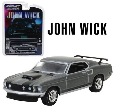 Greenlight 1/64 Голливудская серия 18 Джон Уик (2014) 1969 Ford Mustang Boss 429 Литая модель автомобиля