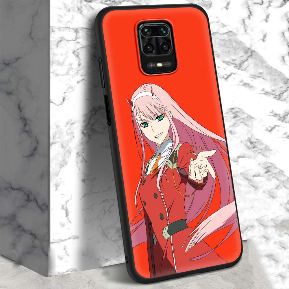 02 Zero Two Anime Darling In The Franxx Case For Xiaomi Redmi Note 9S 9 8 7 10 Pro 8T 9C 9A 8A Black Silicone Phone Cover Sac