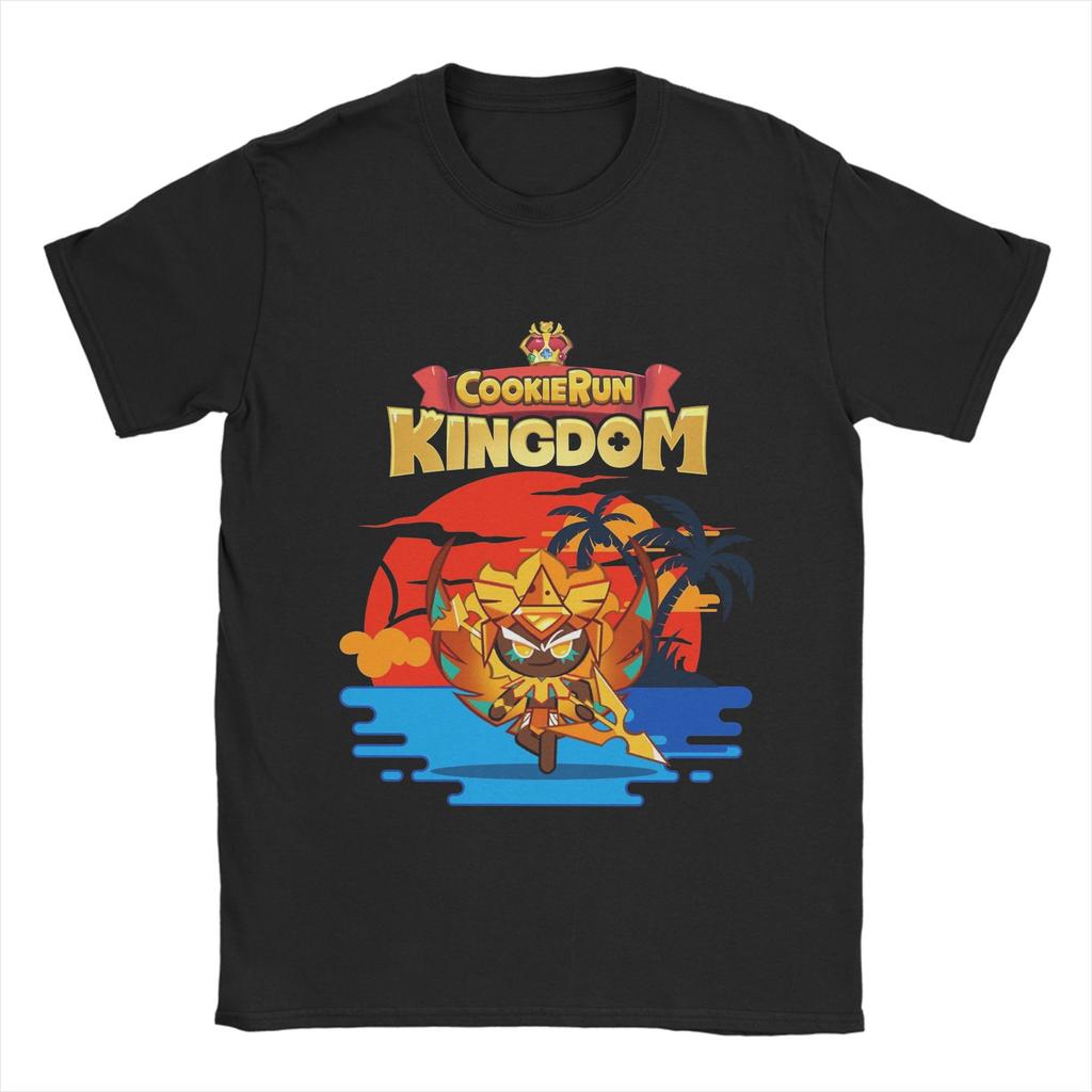 Cookie Run Kingdom Хлопковая футболка для мужчин Летняя Уличный стиль Футболки Круглый вырез Трендовые футболки Оверсайз Принт Одежда
