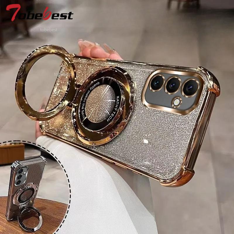 Противоударный чехол с блестящим покрытием и магнитным держателем для Samsung Galaxy A05 A05S A04 A04E A03S A02S A03 A02 A51 A71 A21S A31