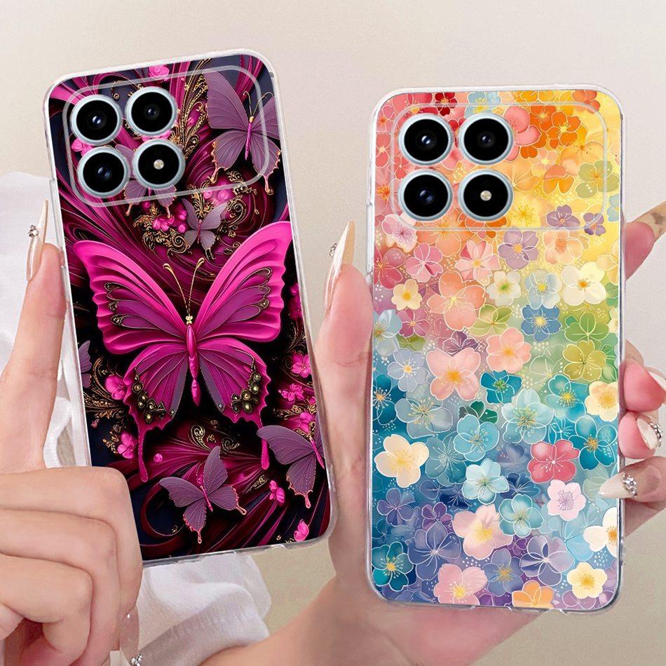 For Xiaomi Poco F8 Pro 2025 Cute Flower Butterfly Cat Painted Case For Poco F8Pro 5G Soft Silicone TPU Phone Cases