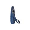 Gucci GG printed embossed zipper closure leather messenger bag clutch medium size men's blue