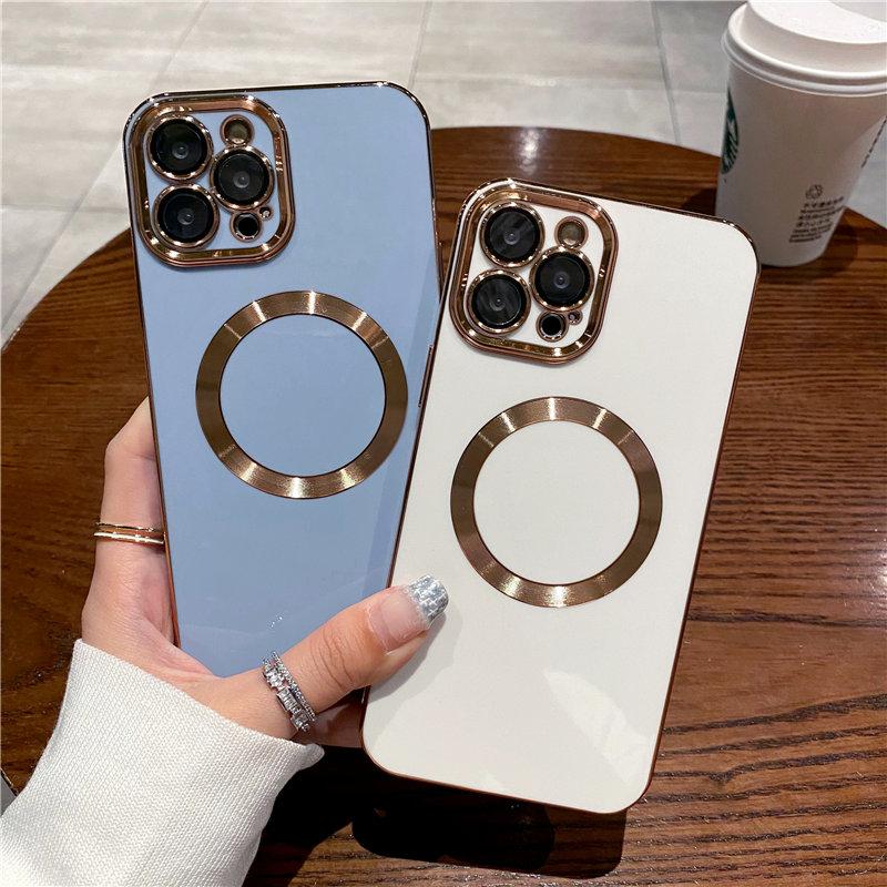 Для Iphone 13pro гальванический магнитный чехол для телефона с беспроводной зарядкой для Iphone 13 11 12 Pro Max 11 защитная задняя крышка для камеры