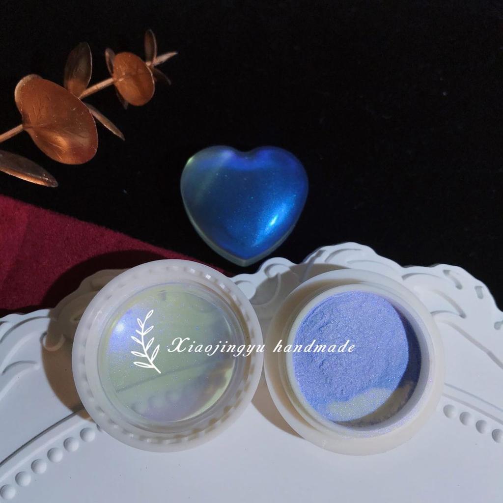 6Colors/Set Aurora Nail Powder Set Holographic Chrome Mirror Effect Iridescent Mermaid Pigment Dust For Diy Manicure Gel Polish