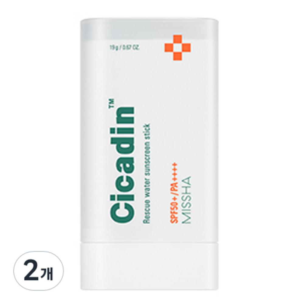 MISSHA Солнцезащитный стик Cicadine Rescue Water SPF50+ PA++++, 19г, 2 шт.