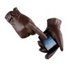 Fashion Winter Gloves Full Palm Touch Screen Warm Pu Leather Windproof Wrist Support Lightweight Cold Weather