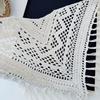 Bohemian Tassel Knitted Triangle Scarf Countryside Style Ethnic Style Crochet Flower Scarves Clothes Decoration White