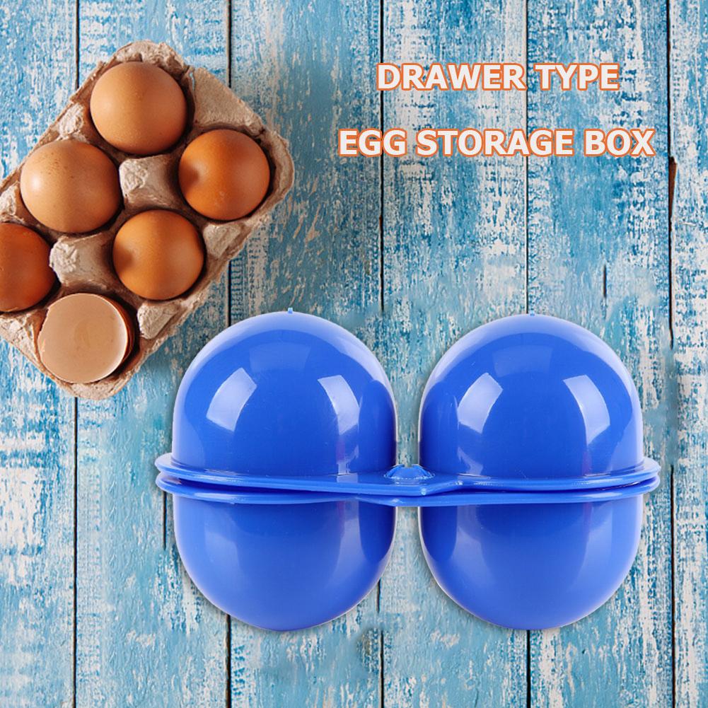 2 Grid Egg Storage Box Plastic Egg Storage Box Portable Egg Carriage Container Egg Holder Container For Camping Picnic