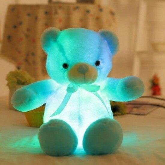 30/50cm Creative Light Up LED Teddy Bear Stuffed Animals Plush Toy Colorful Glowing Teddy Bear Christmas Gift for Kids Pillow Toy