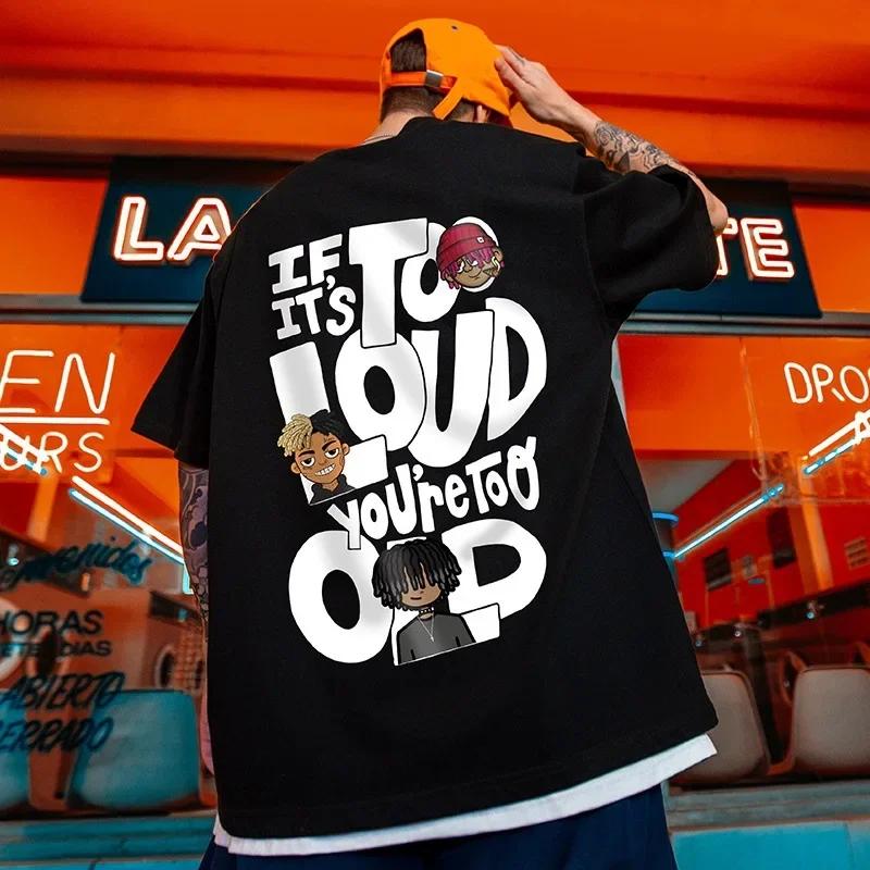 Хип-хоп футболка оверсайз мужская уличная одежда Харадзюку мультяшный принт футболка с коротким рукавом хлопок свободная хип-хоп футболка плюс размер 5XL