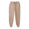 Unisex Warm Fleece Sweatpants - Plus Size, Solid Color, Casual Fitness Running Trousers