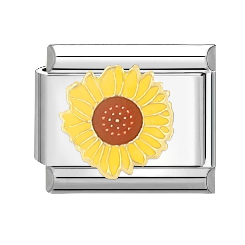 Модные цветы Глаза дьявола Сердце Бабочка Вишня Итальянские шармы из нержавеющей стали Подходят для браслета 9 мм Циркон DIY Изготовление Подарки