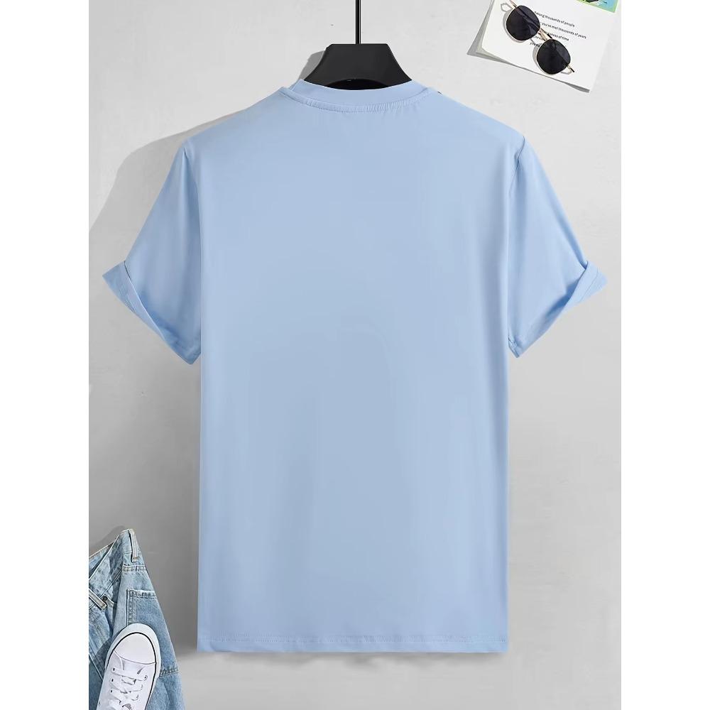 Men's 100 Summer Loose Fit OK Printed T-shirt Tops Cool Design Street Short Sleeve Top Tee Clothing
