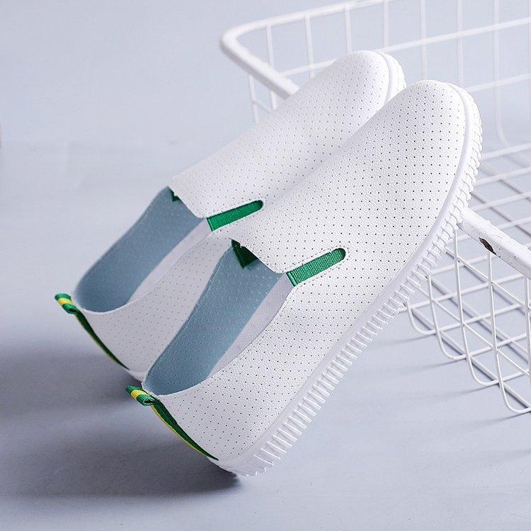 Полые белые туфли женские 2024 повседневные женские туфли повседневные универсальные туфли на плоской подошве с одной педалью удобные дышащие туфли ленивые одинарные туфли