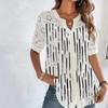 HNXC Women's Fashion Casual Summer Spring Short Sleeve V-Neck Blouses & Shirts