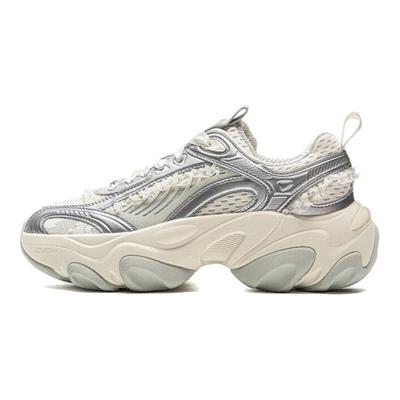 Кроссовки Li Ning Butterfly Runner, удобные, универсальные, нескользящие, износостойкие, с низким верхом, повседневные, женские, серебристо-белые, AZGV012-13