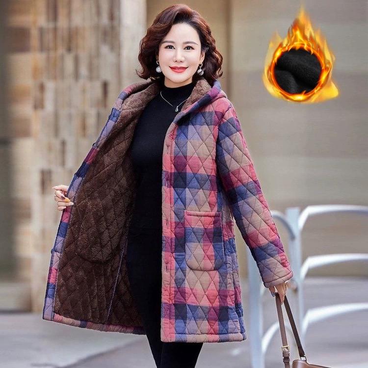 Плюс Бархатная Утепленная Куртка Комбинезон Повседневная Стеганая Куртка Куртка для Мамы Зимняя Плюс Теплая Стеганая Куртка Женская