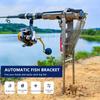 Automatic Stainless Steel Fishing Rod Holder Bracket - 1 Fishing Pole Ground Support Shelf Pole Rack Sea Rod Bracket Fishing Tackle