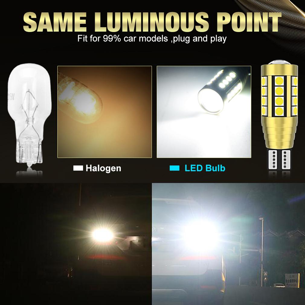 2 шт. T15 W16W светодиодные лампы Canbus автомобильные фары 2000LM 28SMD 3030 чипы 9012 921 с объективом без ошибок задний резервный фонарь заднего хода авто лампа 6000K белый 12 В