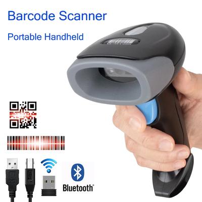 1D/2D Считыватель штрихкодов USB Проводной/Беспроводной 2.4G WIFI Bluetooth Ручной Сканер штрихкодов QR-кодов CMOS Изображение Высокоскоростное декодирование