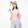 Womens UV Protection Rash Guard Set Quick Dry Swimwear Conservative Coverage Long Sleeve Top High-Waisted Bottom Surfing