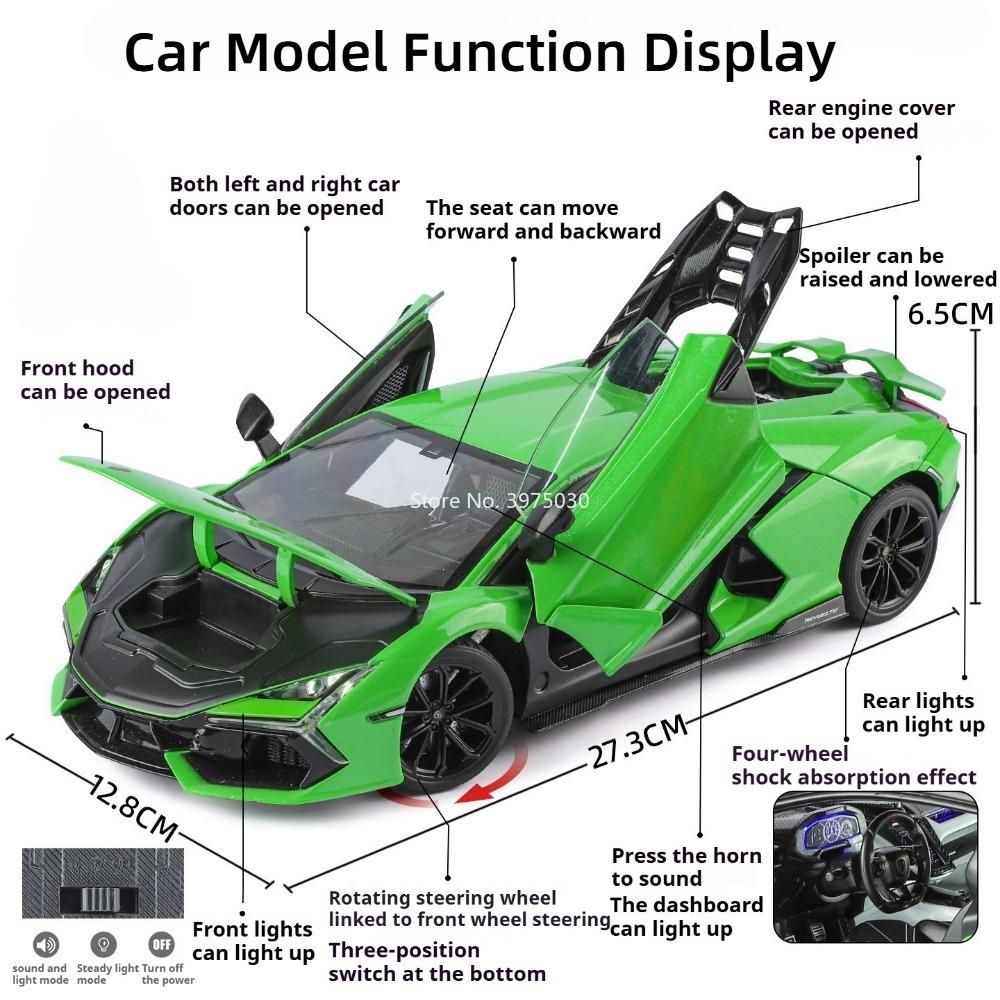1:18 Lamborghini Huracan Sterrato Revuelto Модели Машин Игрушки Свет Звук Миниатюрные Транспортные Средства Скольжение Вперед Спортивный Автомобиль Детские Образовательные Развлечения