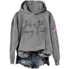 Ladies Fashion Casual Long Sleeve Printed Round Neck Hoodie Pullover Top