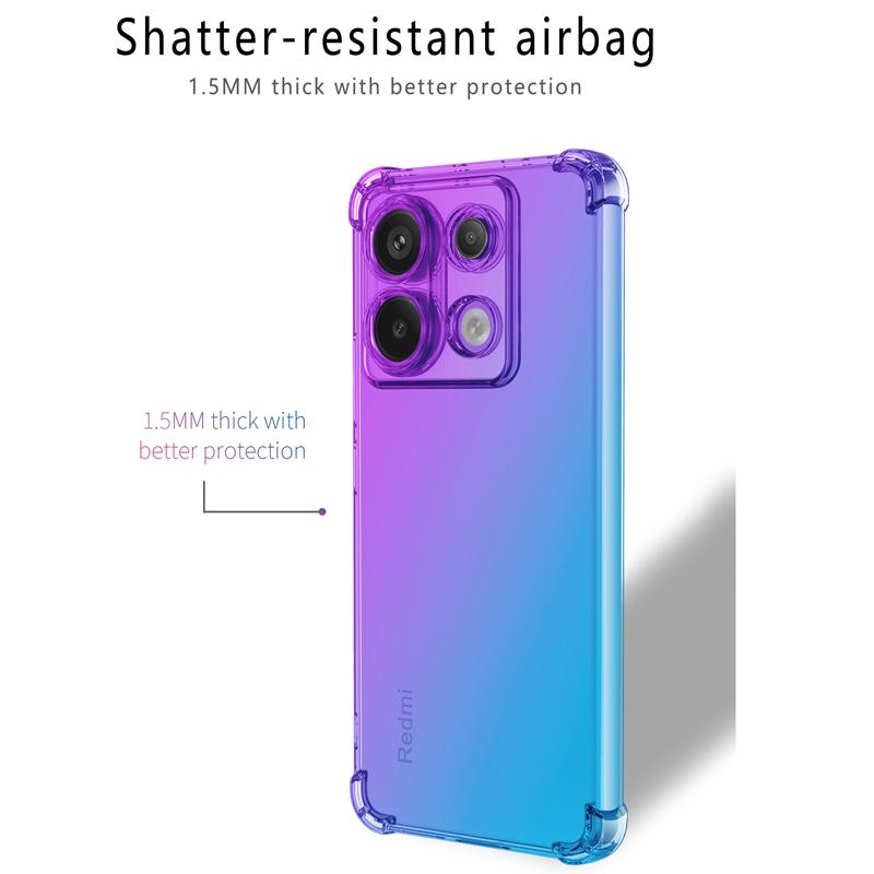 Shockproof Gradient TPU Case for Xiaomi Poco F6 X6 Pro 5G F5 F4 GT X4 M6 M5 M4 Pro Protective Cover Fundas Coque Capa