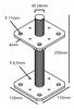Post Base Adjustable Anchor 110X250X4.0Mm Oc + Welded Nut