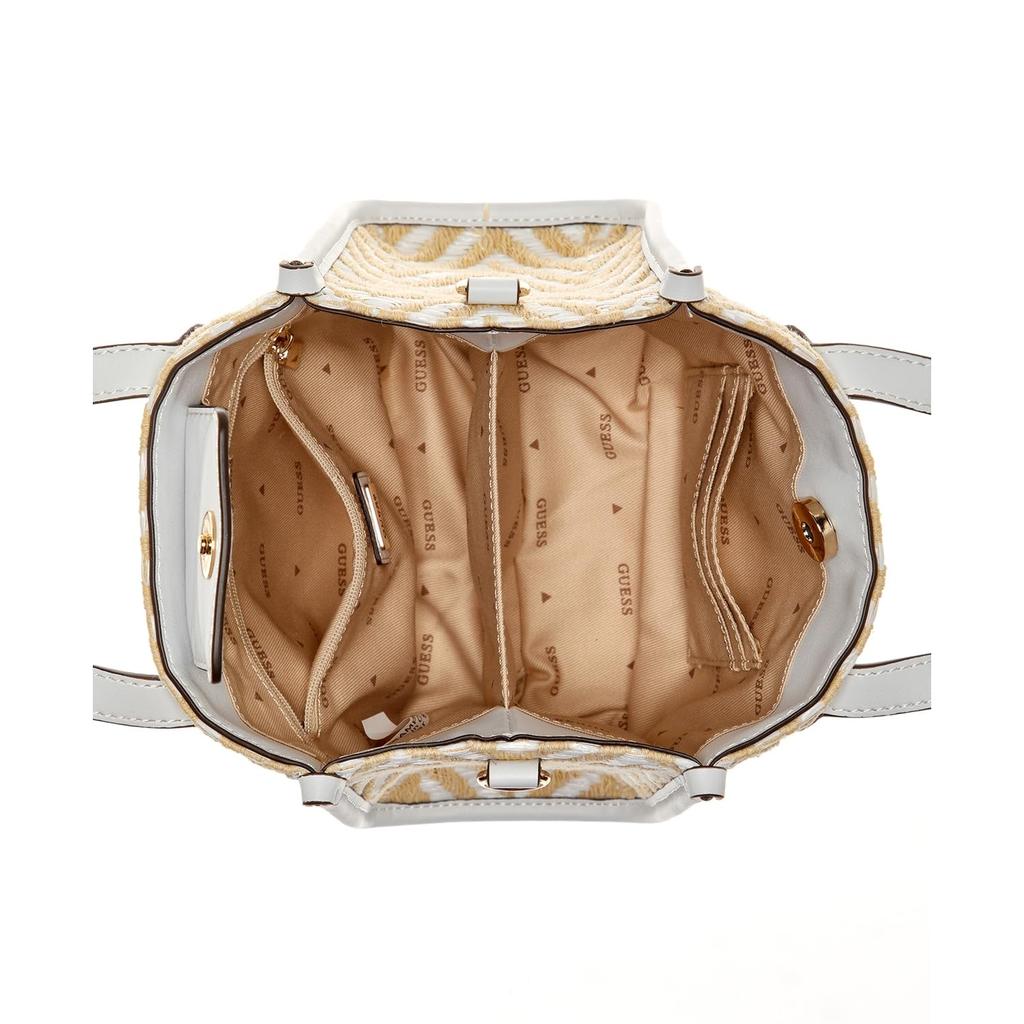 Guess СУМКА-ТОУТ SILVANA 2 ОТДЕЛЕНИЯ МИНИ БЕЛАЯ