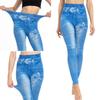 Шикарные леггинсы с принтом бабочек из искусственного денима с эффектом пуш-ап для женщин