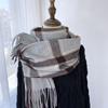 Checkered Scarf Women's Autumn and Winter New High-end Long Style Student Couple Shawl Warm and Thick Tassel Scarf