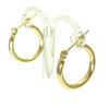 18K Hoop Earrings Width 2mm Outer Diameter 15mm Yellow Gold Binaural Pair 2 Pieces Simple Women's Men's