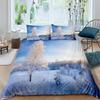 Комплект постельного белья Smoky Mountain Misty Forest, комплект постельного белья Queen Size, серые деревья, природный пейзаж, художественное одеяло