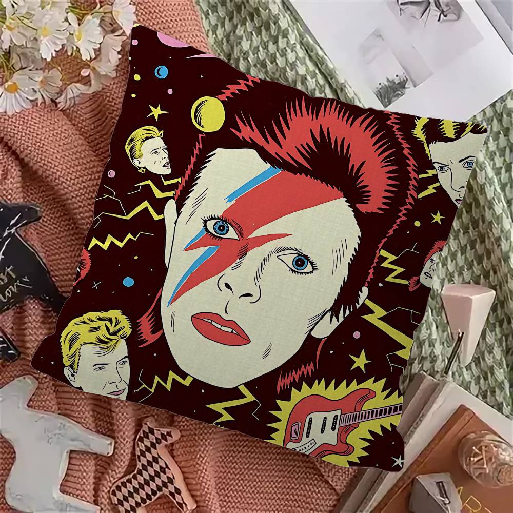 Rock Singer DDavid BBowie Pillow Covers Cartoon Sofa Decorative Home Doublesided Printing Short Plush Cute Cushion Cover