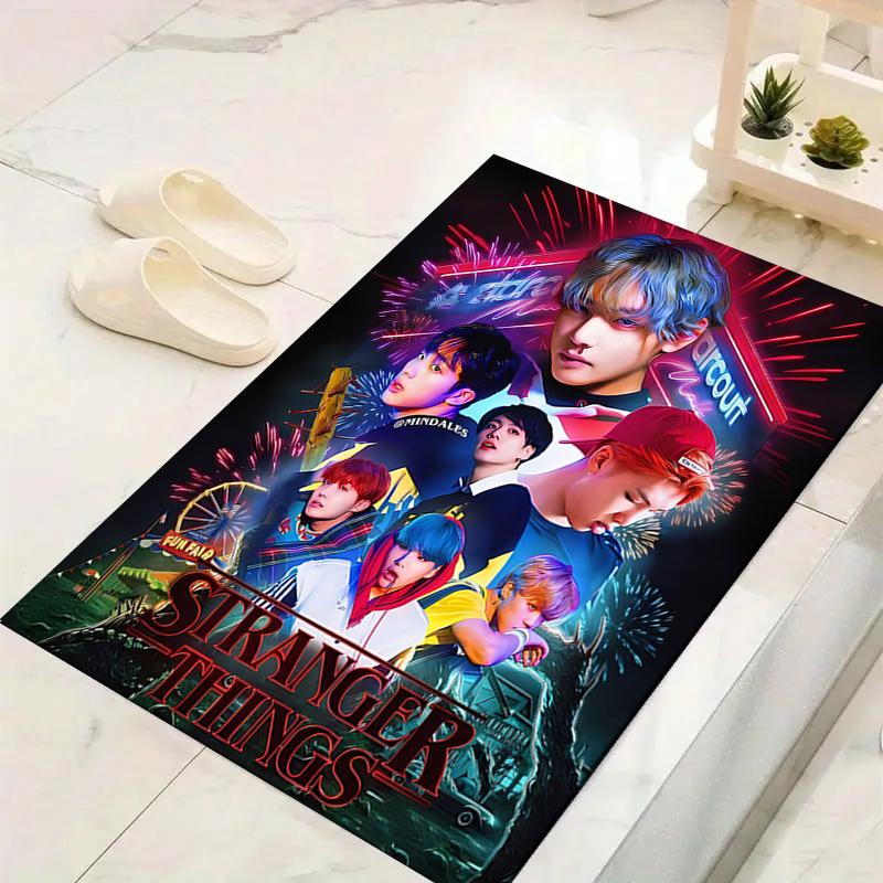 1Pc Stranger Things Poster Rug, Office Carpet Indoor Outdoor Doormat, Non-Slip, Comfortable, Living, Christmas Halloween, Xmas Gift L1324
