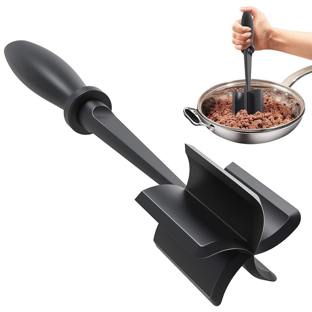 4/1PCS Meat Chopper Masher for Ground Beef and Hamburger Meat, Heat Resistant Curved Blades Ground Beef Smasher Potato Masher