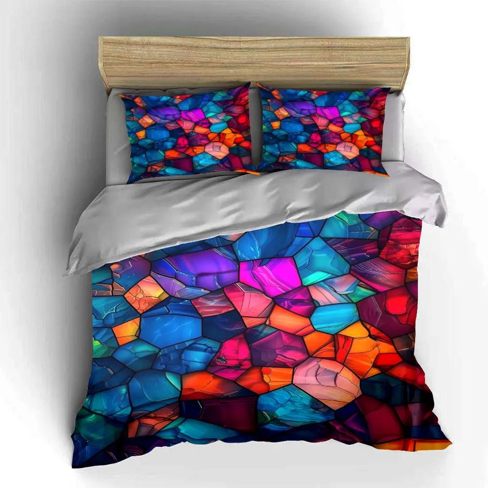 Colorful Abstract Art Set Multiple sizes kid's and adults' bedroom Exquisite 3PC bedding set gift