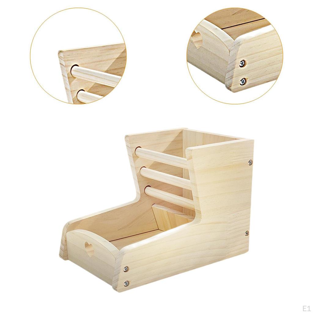 Wood Rabbit Hay Feeder Food Feeding Manger Sturdy Bunny Dispenser Small Animals Holder