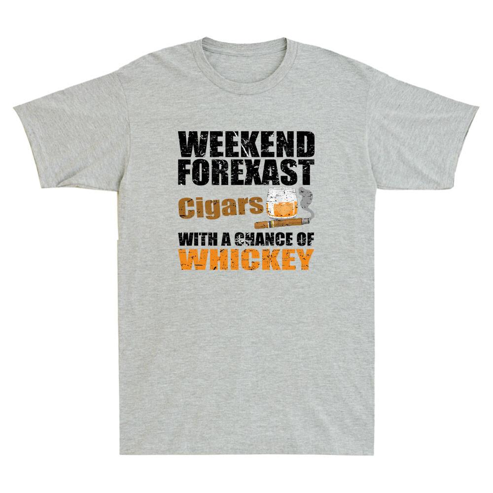 Weekend Forecast Cigars With A Chance Of Whiskey Funny Drinking Joke Unisex Tshirt